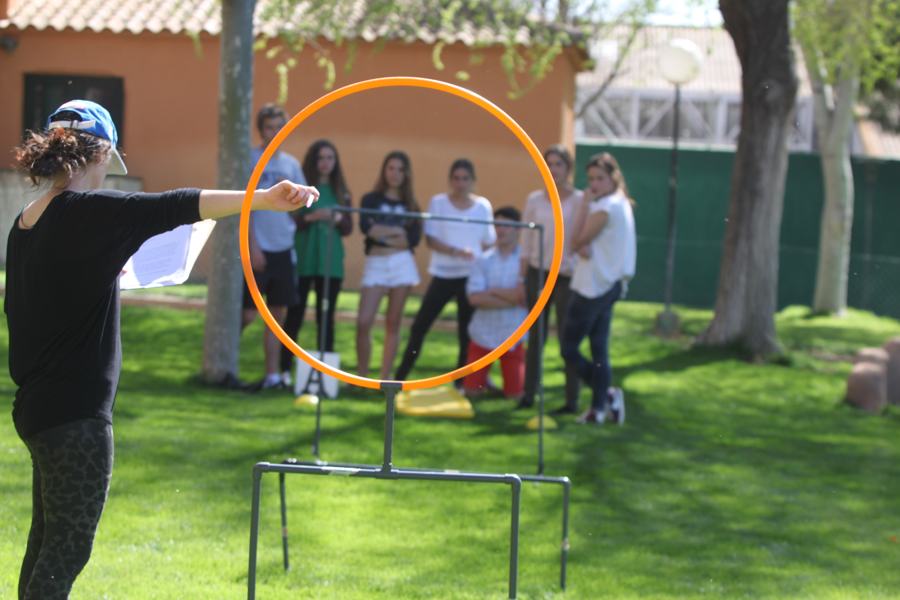 Trainees running an outdoor group activity