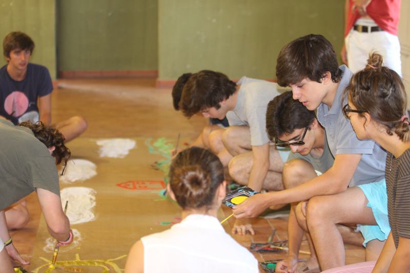 Workshop where trainees build games and materials