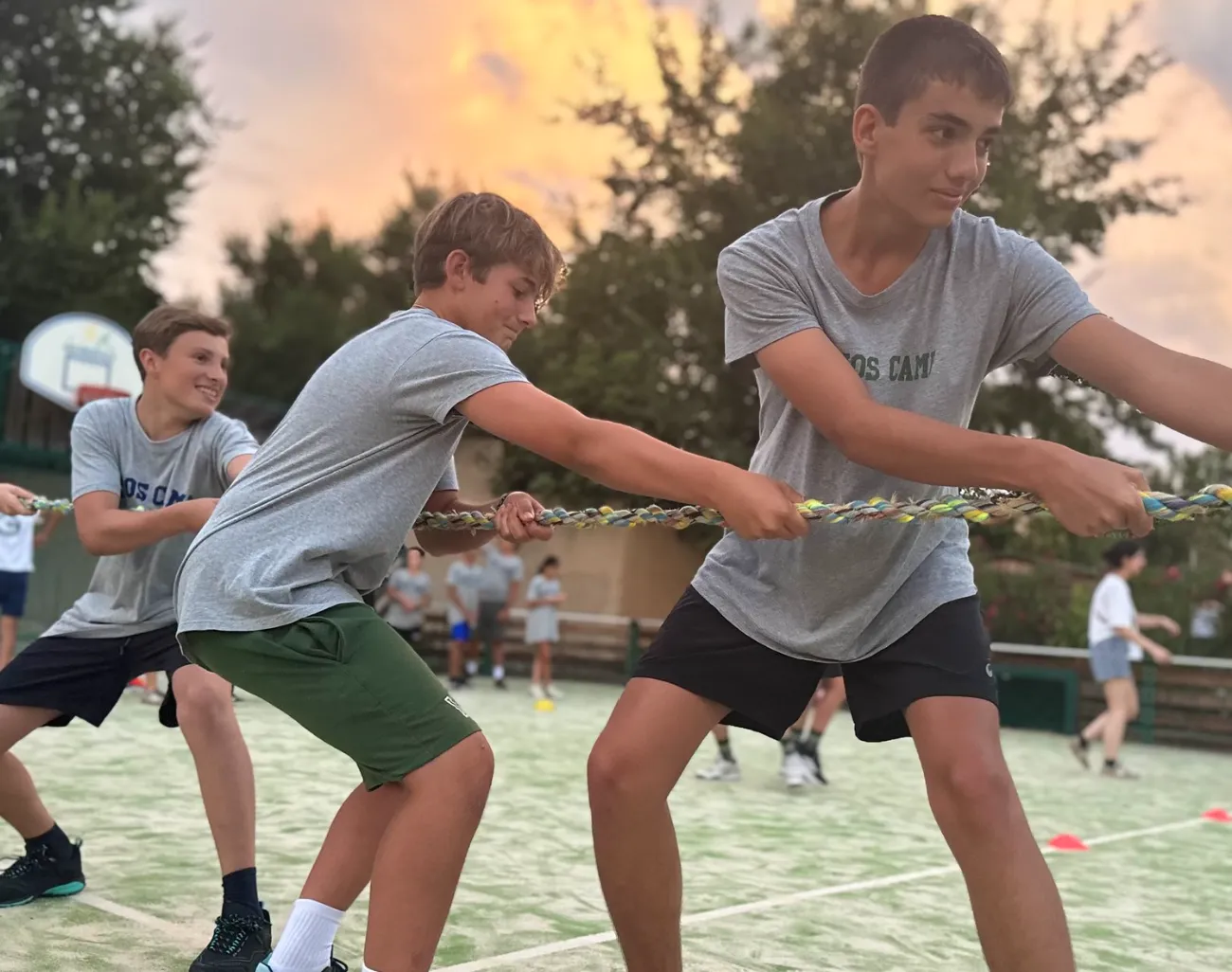 Tug of war at dusk at the Toledo Junior camp