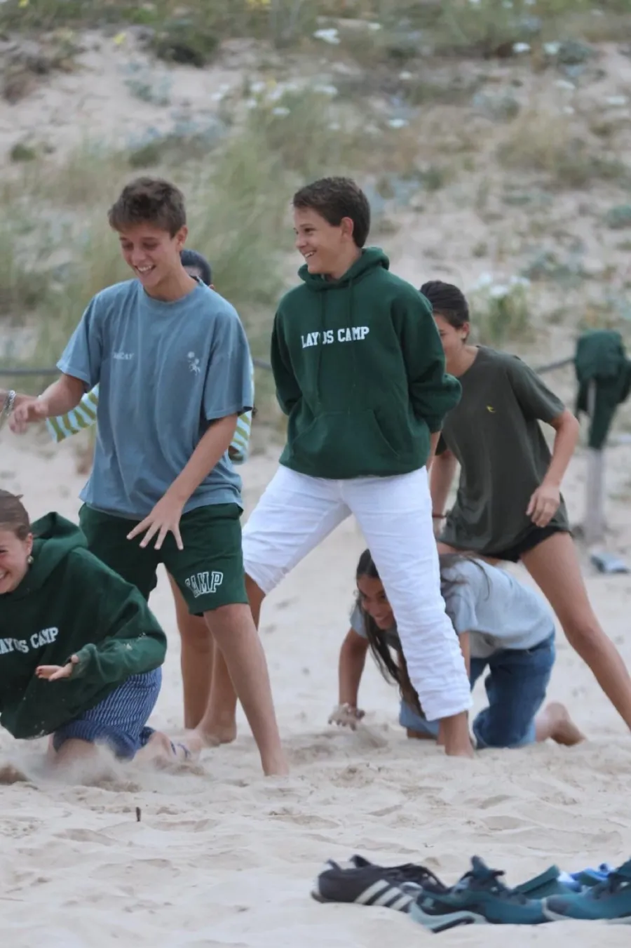 Games on the sand at the beach in Santander