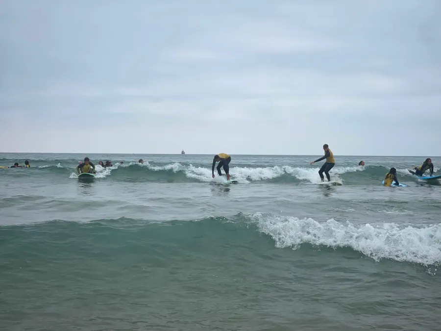 Surfing the waves in the Bay of Santander