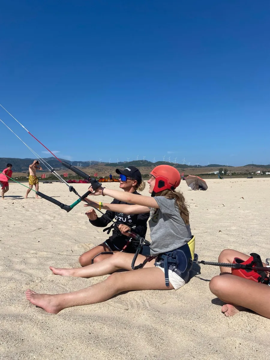 Kitesurfing lesson on the beach in Tarifa